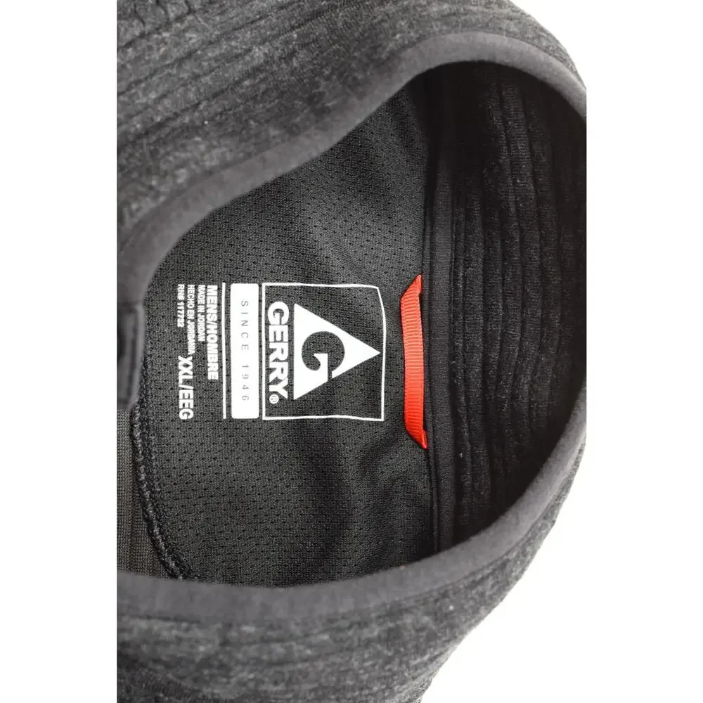 Gerry Mens XXL Black Ribbed Textured Quarter Snap Pullover Sweater Pockets 13521